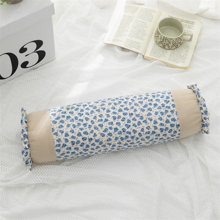 织布人2025新款荞麦枕全棉小碎花圆柱枕颈椎枕牵引反弓拉伸颈椎枕头 全棉颈椎圆柱枕-丽春兰【荞麦壳】12*46*8cm