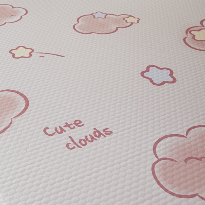 91家纺网 家纺一手货源 找家纺 川悦生活 2025新款数码印花冰豆豆凉席床垫-学生床-系列二 软噗奶云