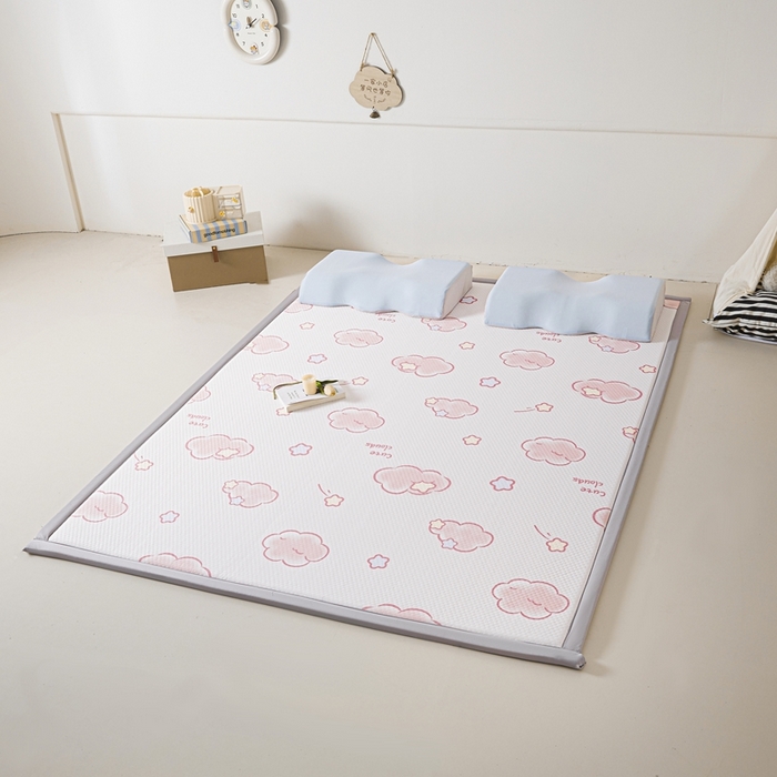 91家纺网 家纺一手货源 找家纺 川悦生活 2025新款数码印花冰豆豆凉席床垫-学生床-系列二 软噗奶云