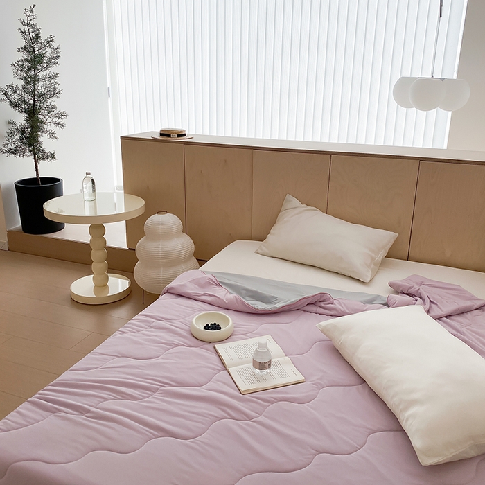 91家纺网 家纺一手货源 找家纺 时年家纺 2025新款升级版180克高定即刻凉感夏被 香芋紫