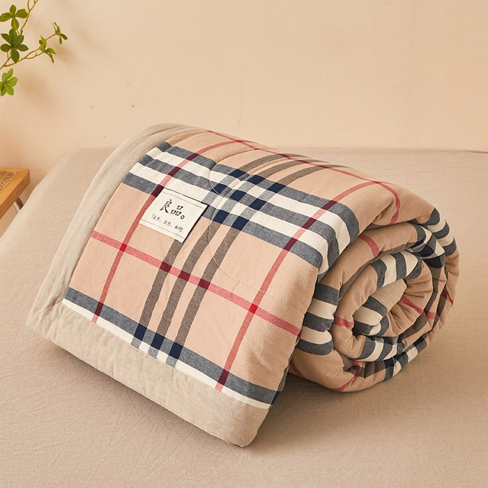 91家纺网 家纺一手货源 找家纺 秋泽家纺 2025新款全棉色织水洗棉棉花夏被夏凉被空调被 巴宝莉格