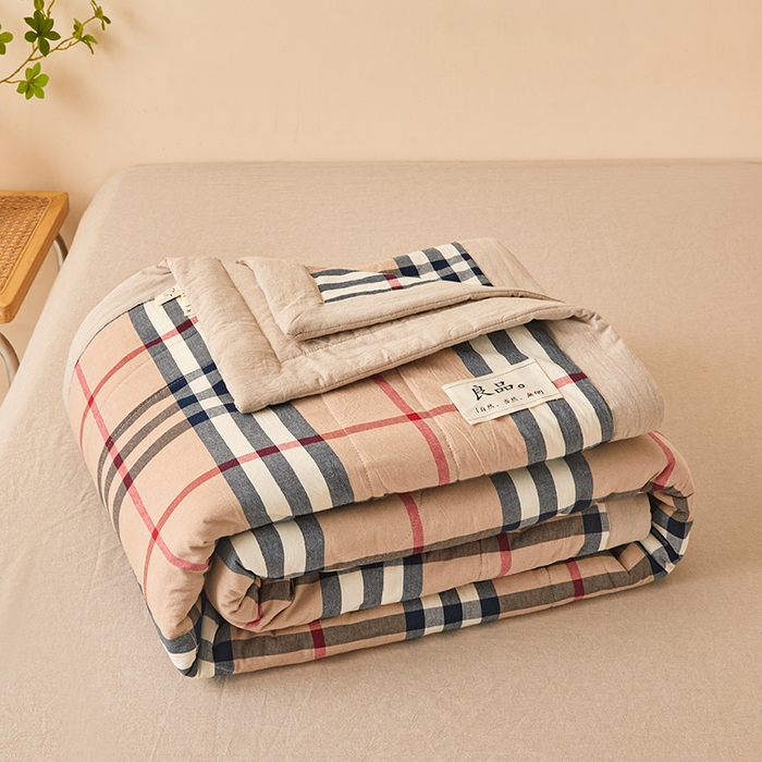 91家纺网 家纺一手货源 找家纺 秋泽家纺 2025新款全棉色织水洗棉棉花夏被夏凉被空调被 巴宝莉格