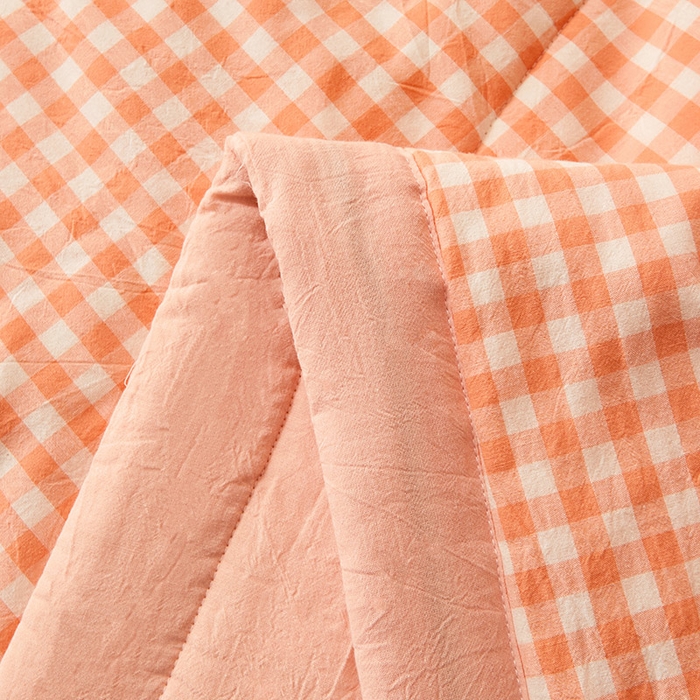 91家纺网 家纺一手货源 找家纺 秋泽家纺 2025新款全棉色织水洗棉棉花夏被夏凉被空调被 粉小格