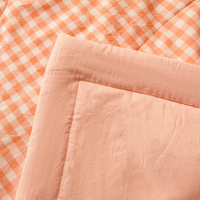 91家纺网 家纺一手货源 找家纺 秋泽家纺 2025新款全棉色织水洗棉棉花夏被夏凉被空调被 粉小格