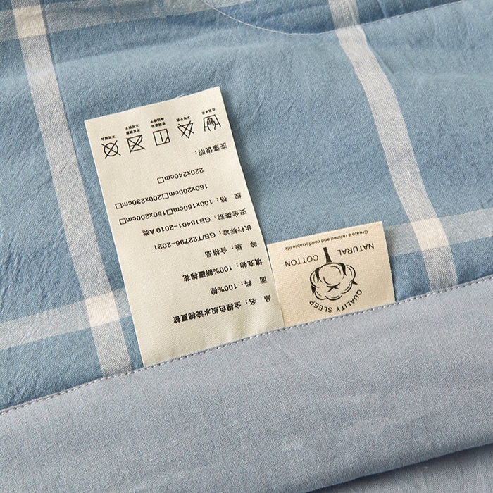 91家纺网 家纺一手货源 找家纺 秋泽家纺 2025新款全棉色织水洗棉棉花夏被夏凉被空调被 海蓝大格