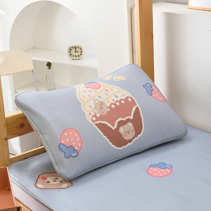 91家纺网 家纺一手货源 找家纺 多乐家纺 2025新款学生床数码大版印花冰丝凉席（专版花型） 嘟嘟熊