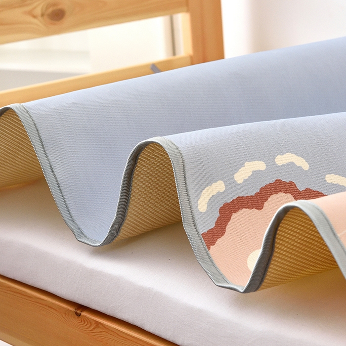 91家纺网 家纺一手货源 找家纺 多乐家纺 2025新款学生床数码大版印花冰丝凉席（专版花型） 嘟嘟熊