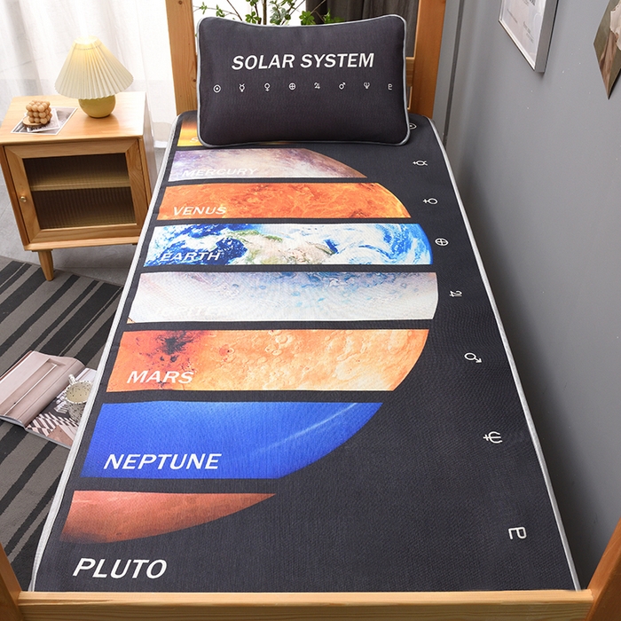 91家纺网 家纺一手货源 找家纺 多乐家纺 2025新款学生床数码大版印花冰丝凉席（专版花型） 八大星