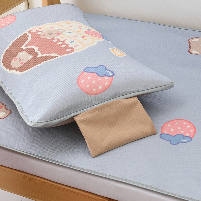 91家纺网 家纺一手货源 找家纺 多乐家纺 2025新款学生床数码大版印花冰丝凉席（专版花型） 嘟嘟熊