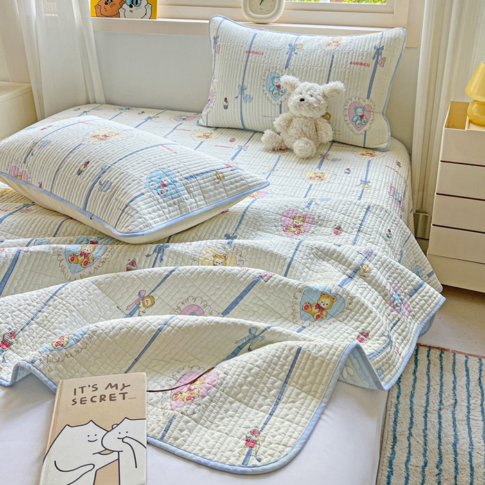 91家纺网 家纺一手货源 找家纺 （总）羽爱家纺 2025新款A类13372全棉印花砂洗床盖套件