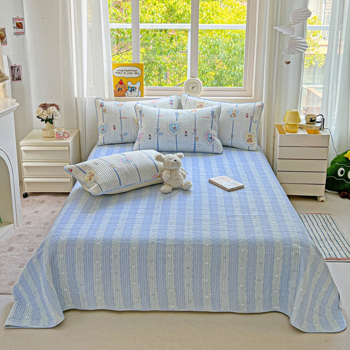 91家纺网 家纺一手货源 找家纺 （总）羽爱家纺 2025新款A类13372全棉印花砂洗床盖套件