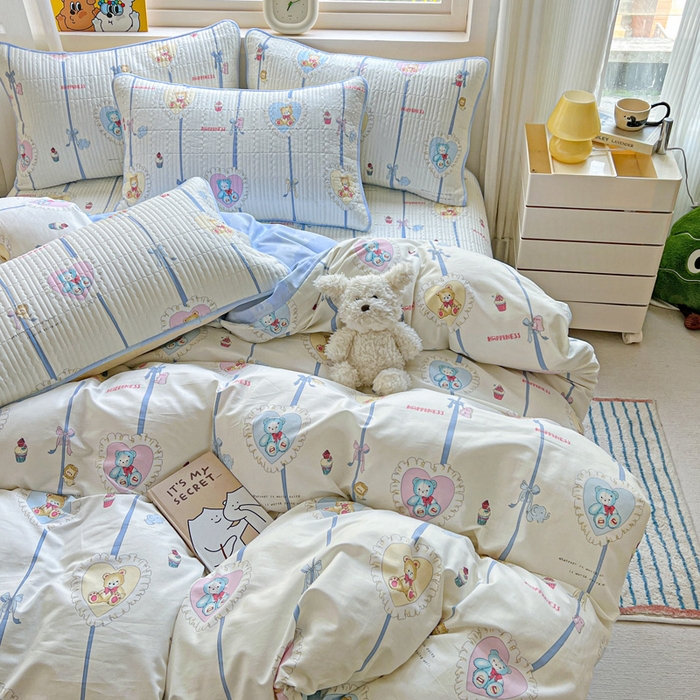 91家纺网 家纺一手货源 找家纺 （总）羽爱家纺 2025新款A类13372全棉印花砂洗床盖套件