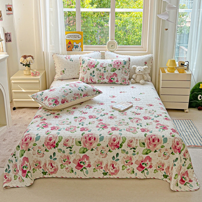 91家纺网 家纺一手货源 找家纺 （总）羽爱家纺 2025新款A类13372全棉印花砂洗床盖套件