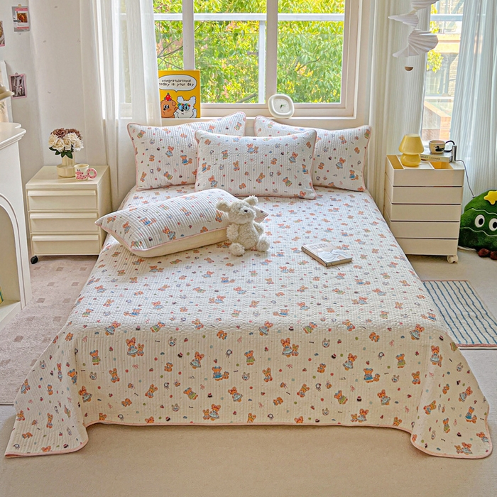 91家纺网 家纺一手货源 找家纺 （总）羽爱家纺 2025新款A类13372全棉印花砂洗床盖套件