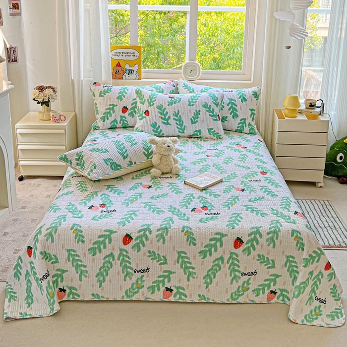 91家纺网 家纺一手货源 找家纺 （总）羽爱家纺 2025新款A类13372全棉印花砂洗床盖套件