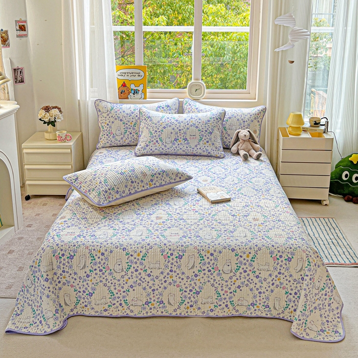 91家纺网 家纺一手货源 找家纺 （总）羽爱家纺 2025新款A类13372全棉印花砂洗床盖套件