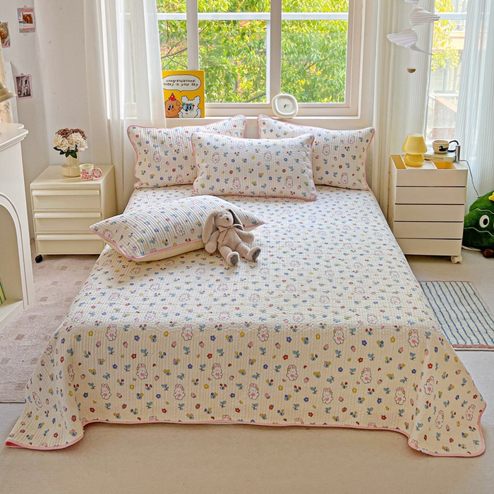 91家纺网 家纺一手货源 找家纺 （总）羽爱家纺 2025新款A类13372全棉印花砂洗床盖套件