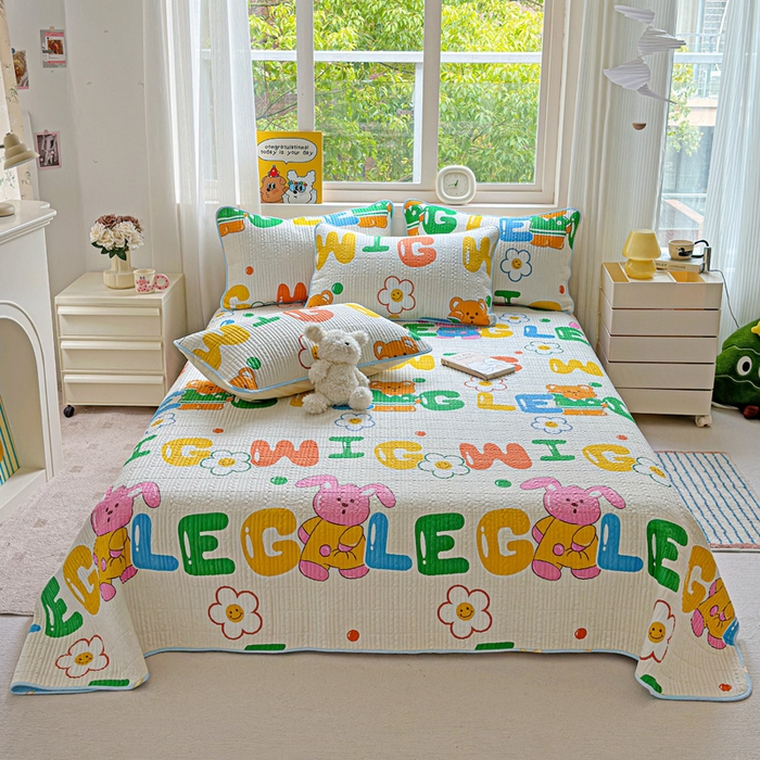 91家纺网 家纺一手货源 找家纺 （总）羽爱家纺 2025新款A类13372全棉印花砂洗床盖套件