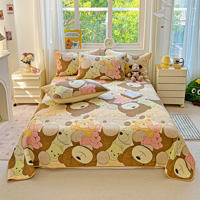 91家纺网 家纺一手货源 找家纺 （总）羽爱家纺 2025新款A类13372全棉印花砂洗床盖套件