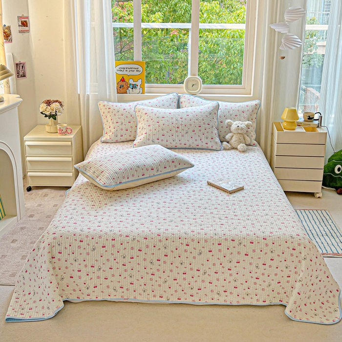 91家纺网 家纺一手货源 找家纺 （总）羽爱家纺 2025新款A类13372全棉印花砂洗床盖套件