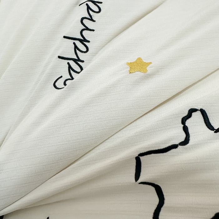 91家纺网 家纺一手货源 找家纺 多乐家纺 2025新款超柔加厚有氧提花针织小竺棉绣花四件套(提供买家秀） 小白-白绿