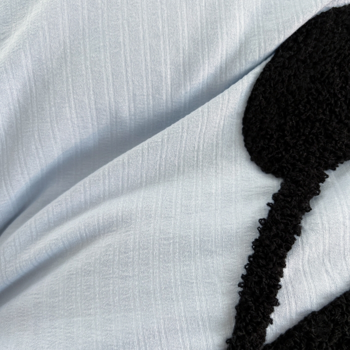 91家纺网 家纺一手货源 找家纺 多乐家纺 2025新款超柔加厚有氧提花针织小竺棉绣花四件套(提供买家秀） 大脸猫-蓝灰