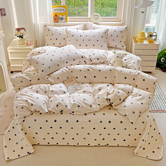 91家纺网 家纺一手货源 找家纺 羽爱家纺 2025新款A类13372全棉印花砂洗床盖套件 艺术生活