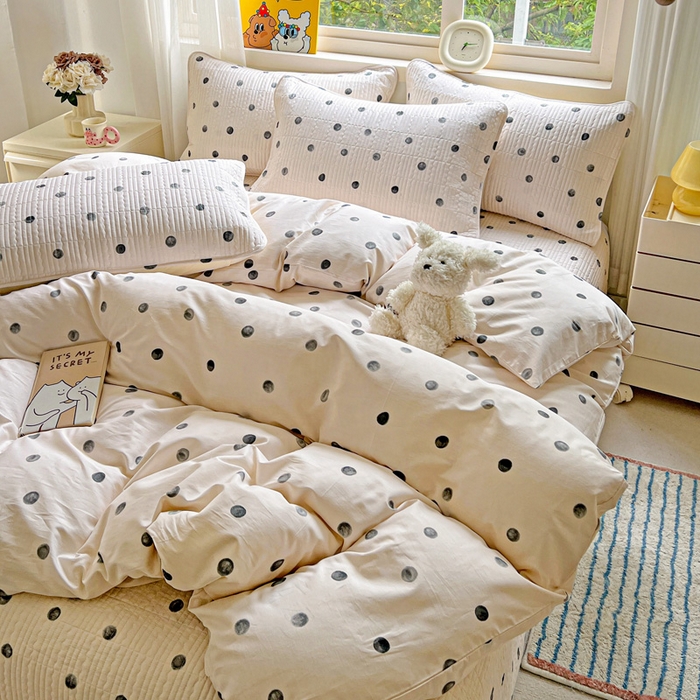 91家纺网 家纺一手货源 找家纺 羽爱家纺 2025新款A类13372全棉印花砂洗床盖套件 艺术生活