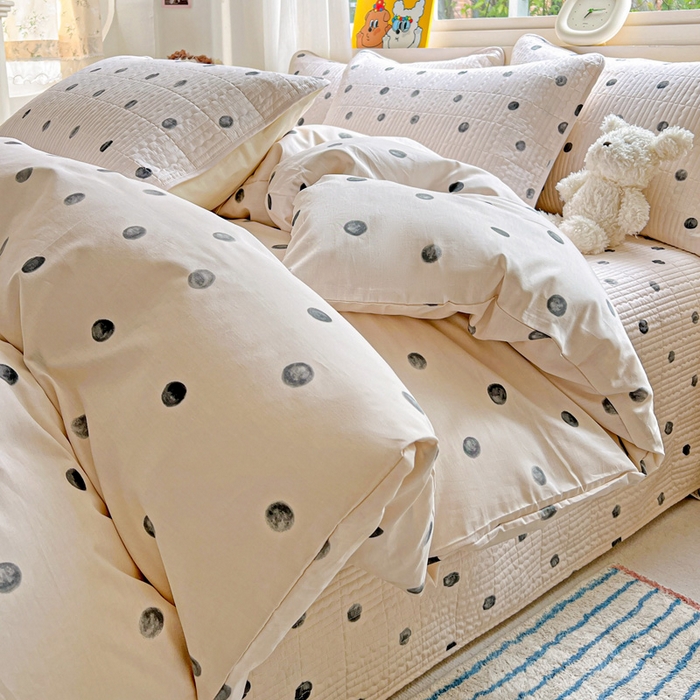 91家纺网 家纺一手货源 找家纺 羽爱家纺 2025新款A类13372全棉印花砂洗床盖套件 艺术生活