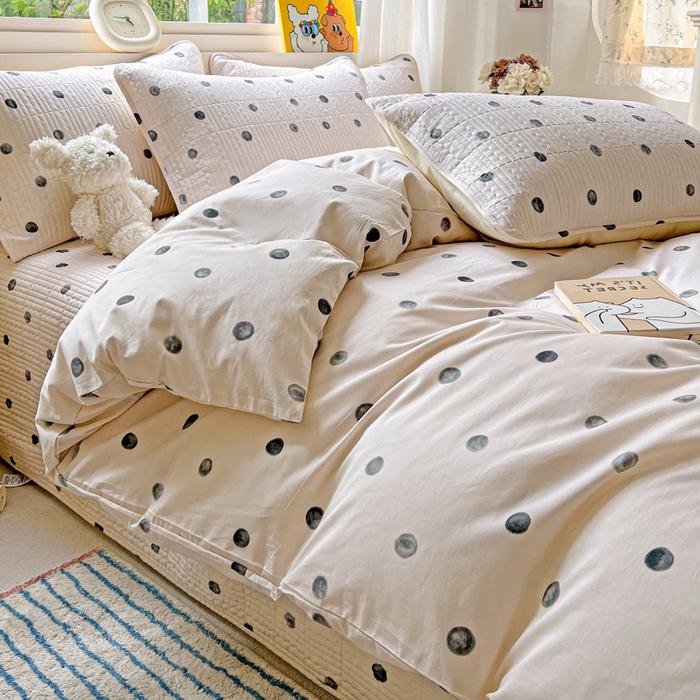 91家纺网 家纺一手货源 找家纺 羽爱家纺 2025新款A类13372全棉印花砂洗床盖套件 艺术生活