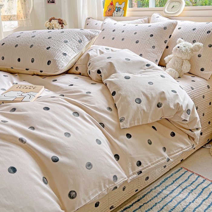 91家纺网 家纺一手货源 找家纺 羽爱家纺 2025新款A类13372全棉印花砂洗床盖套件 艺术生活