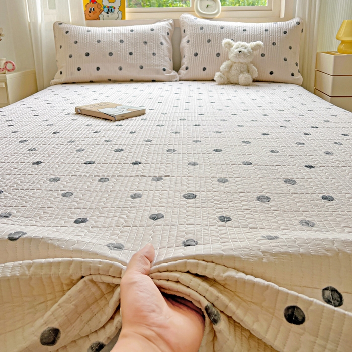 91家纺网 家纺一手货源 找家纺 羽爱家纺 2025新款A类13372全棉印花砂洗床盖套件 艺术生活