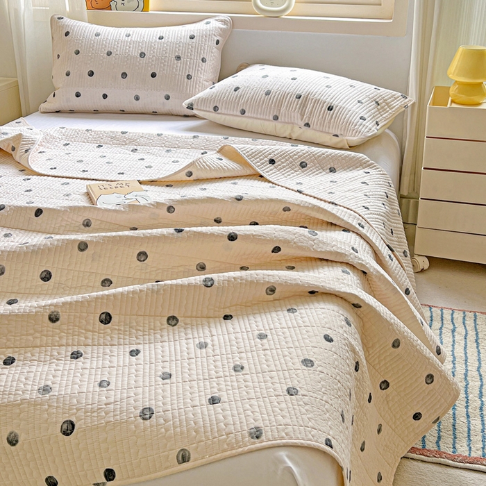 91家纺网 家纺一手货源 找家纺 羽爱家纺 2025新款A类13372全棉印花砂洗床盖套件 艺术生活