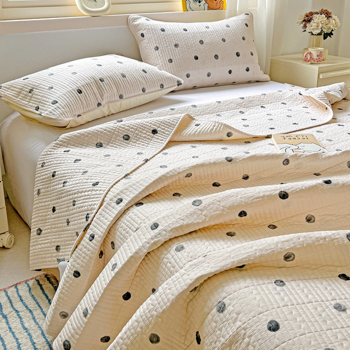 91家纺网 家纺一手货源 找家纺 羽爱家纺 2025新款A类13372全棉印花砂洗床盖套件 艺术生活