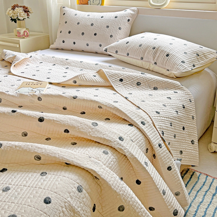 91家纺网 家纺一手货源 找家纺 羽爱家纺 2025新款A类13372全棉印花砂洗床盖套件 艺术生活