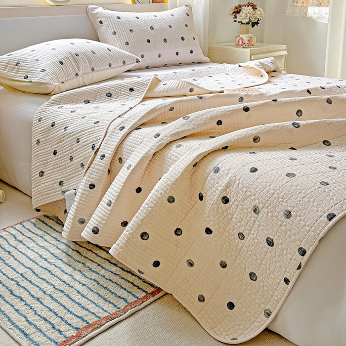 91家纺网 家纺一手货源 找家纺 羽爱家纺 2025新款A类13372全棉印花砂洗床盖套件 艺术生活