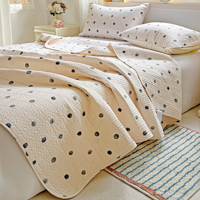 91家纺网 家纺一手货源 找家纺 羽爱家纺 2025新款A类13372全棉印花砂洗床盖套件 艺术生活