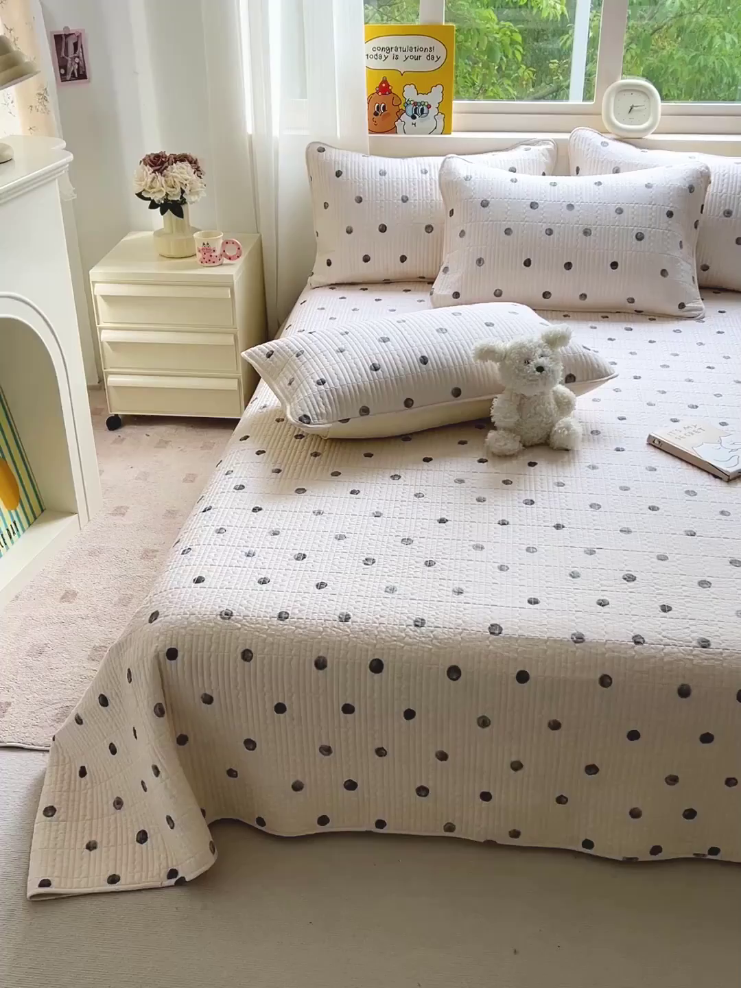 91家纺网 家纺一手货源 找家纺 羽爱家纺 2025新款A类13372全棉印花砂洗床盖套件 艺术生活