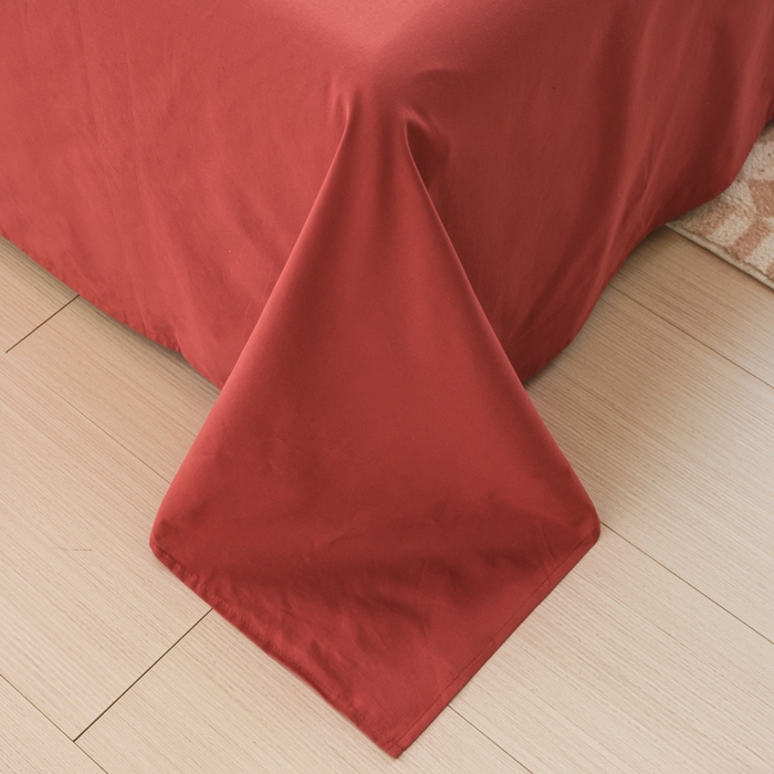 91家纺网 家纺一手货源 找家纺 柠萌家居 2025年新款色织条纹水洗棉全棉四件套 驼红条