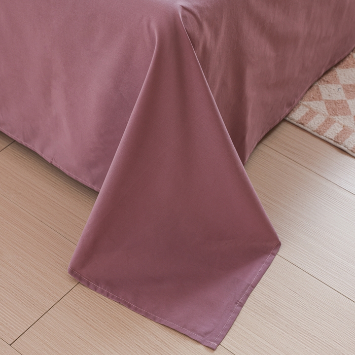 91家纺网 家纺一手货源 找家纺 柠萌家居 2025年新款色织条纹水洗棉全棉四件套 粉紫条