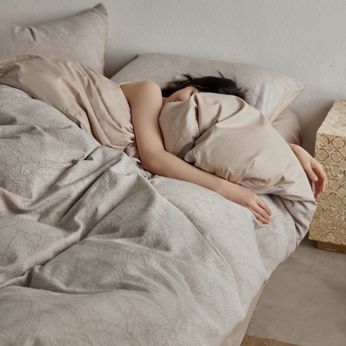 91家纺网 家纺一手货源 找家纺 千朵森 2025新款全棉色织提花四季款四件套-艾薇 艾薇-流光杏