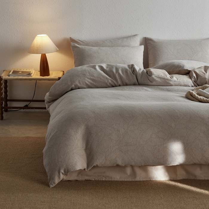 91家纺网 家纺一手货源 找家纺 千朵森 2025新款全棉色织提花四季款四件套-艾薇 艾薇-流光杏