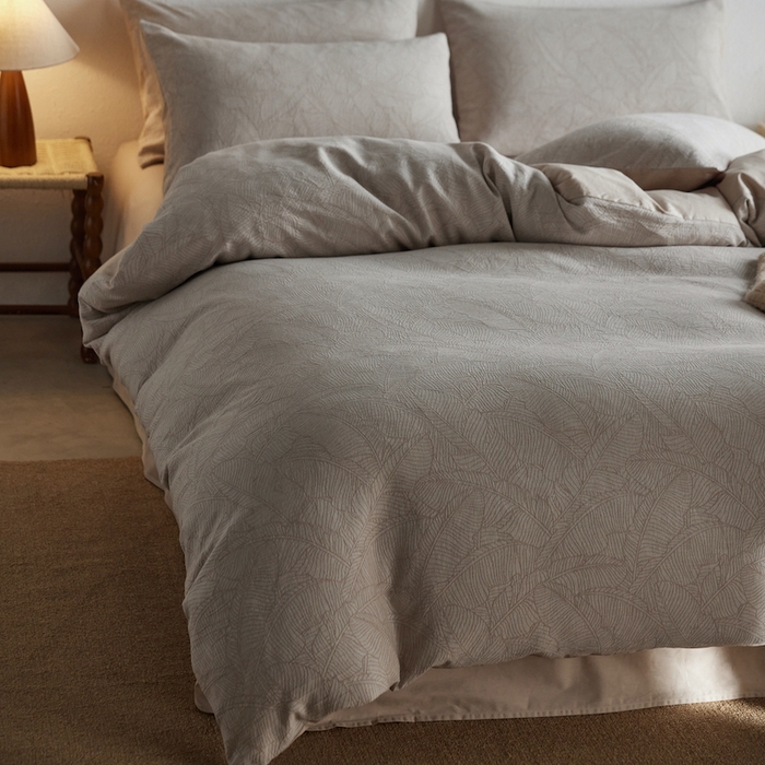 91家纺网 家纺一手货源 找家纺 千朵森 2025新款全棉色织提花四季款四件套-艾薇 艾薇-流光杏