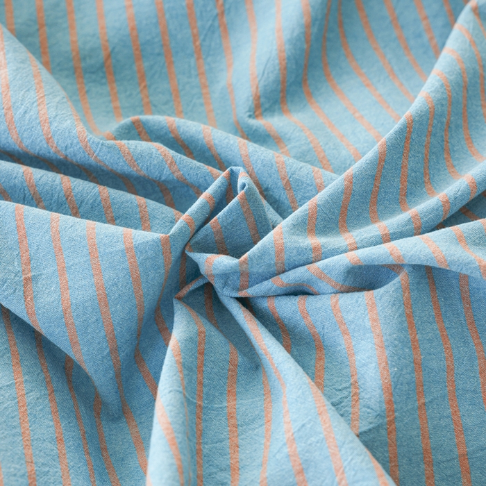 91家纺网 家纺一手货源 找家纺 柠萌家居 2025年最新款全棉色织水洗棉枕套混搭四件套 凯西亚-蓝咖