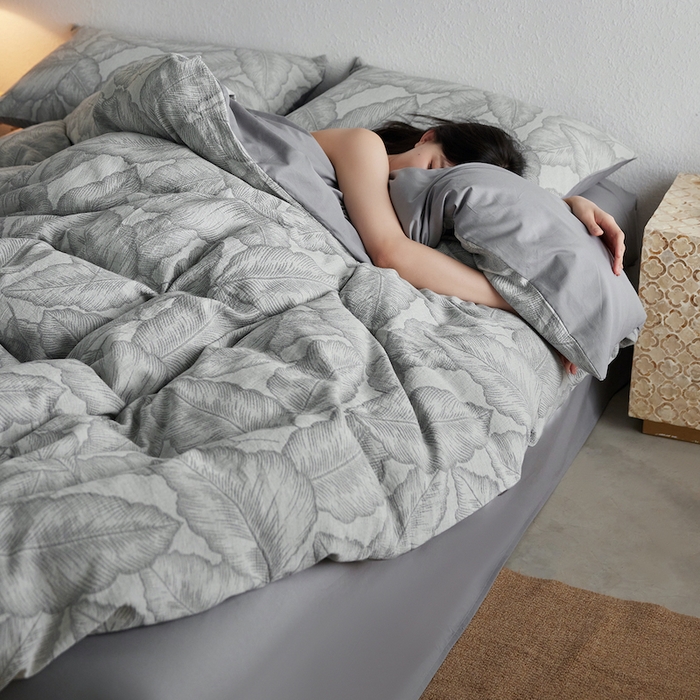 91家纺网 家纺一手货源 找家纺 千朵森 2025新款全棉色织提花四季款四件套-艾薇 艾薇-幻影灰