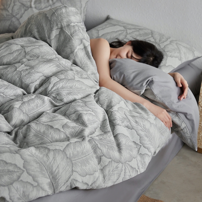 91家纺网 家纺一手货源 找家纺 千朵森 2025新款全棉色织提花四季款四件套-艾薇 艾薇-幻影灰