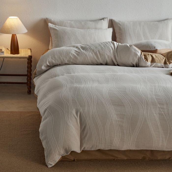 91家纺网 家纺一手货源 找家纺 千朵森 2025新款全棉色织提花四季款四件套-艾薇 艾薇-慕斯卡