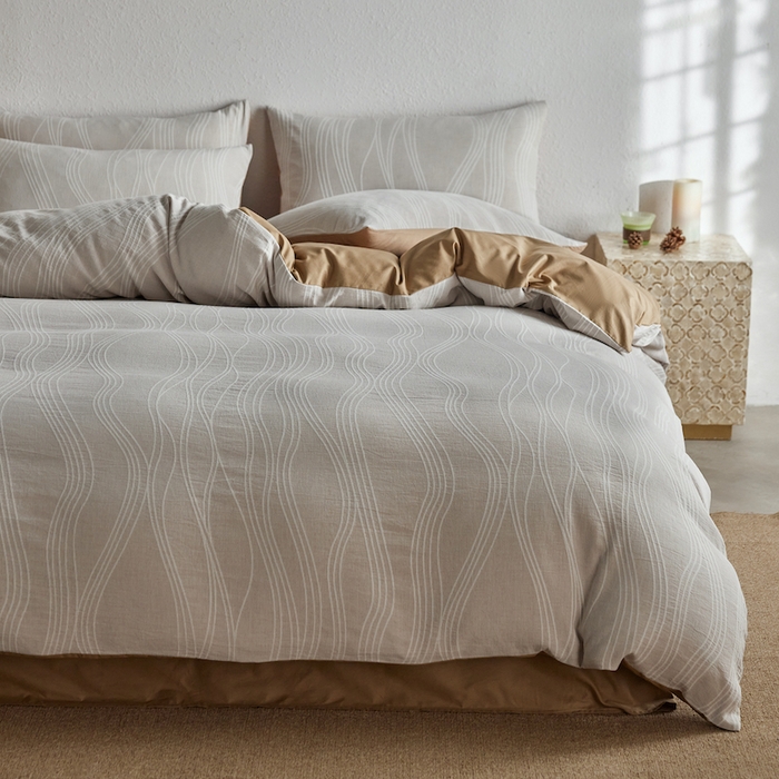 91家纺网 家纺一手货源 找家纺 千朵森 2025新款全棉色织提花四季款四件套-艾薇 艾薇-慕斯卡