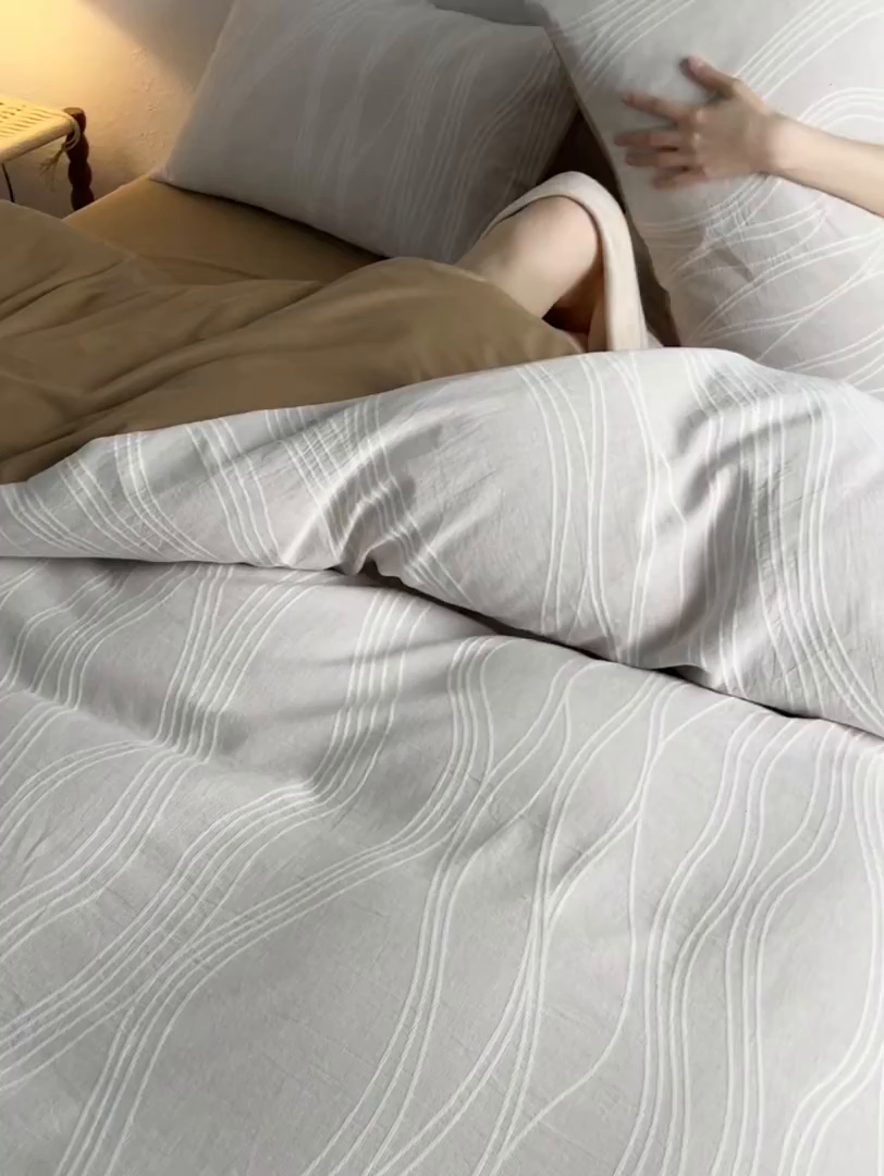 91家纺网 家纺一手货源 找家纺 千朵森 2025新款全棉色织提花四季款四件套-艾薇 艾薇-慕斯卡