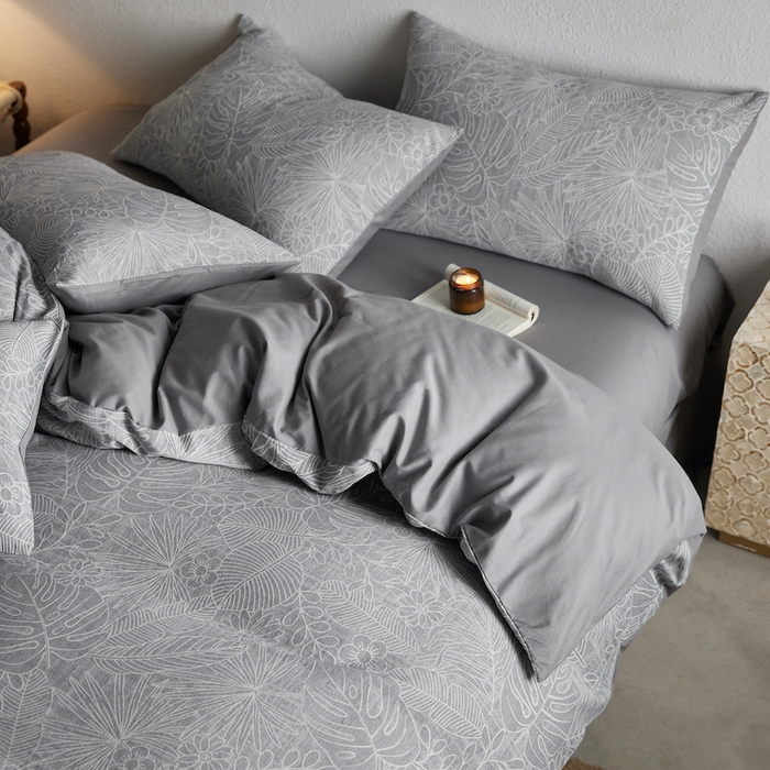 91家纺网 家纺一手货源 找家纺 千朵森 2025新款全棉色织提花四季款四件套-艾薇 艾薇-晴蓝灰